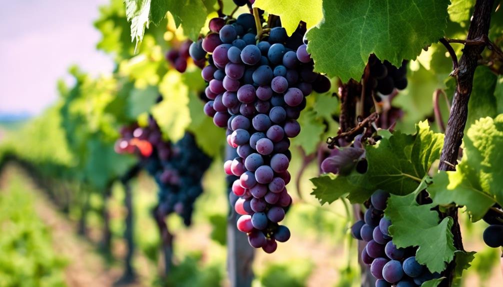 grapes ripening in vineyard