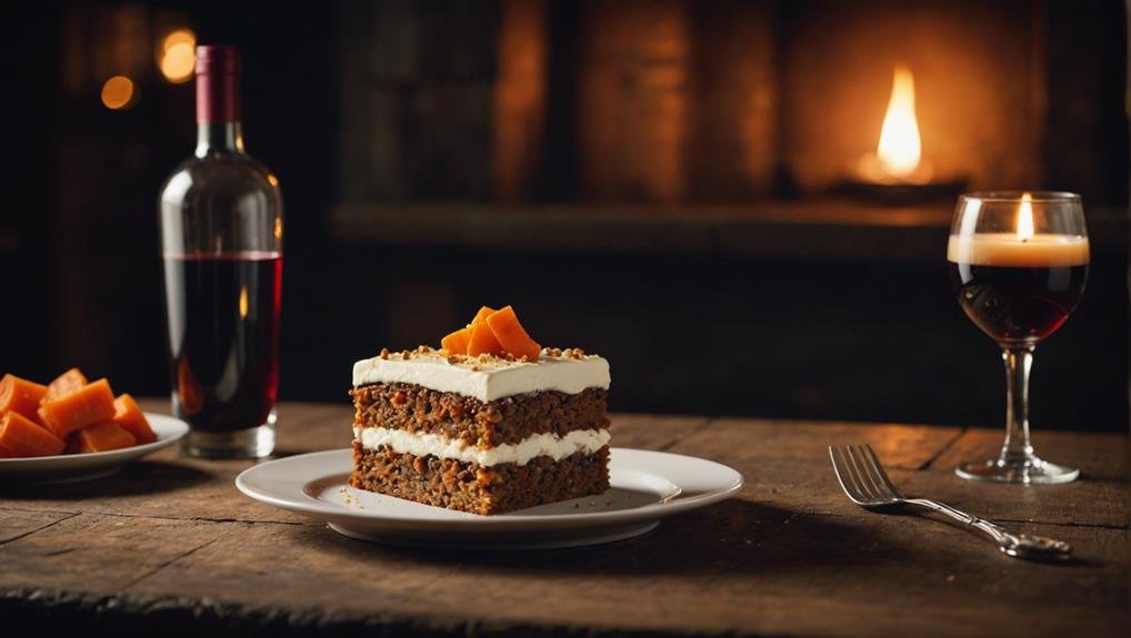 carrot cake and wine