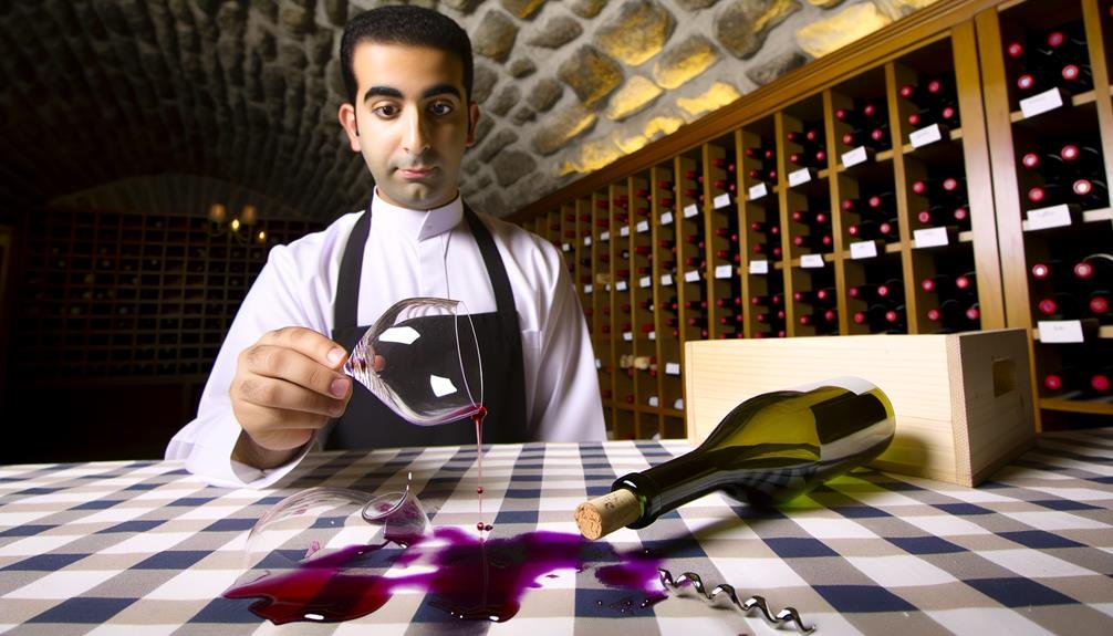 wine spillage and breakage